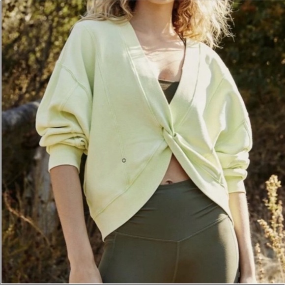 Free People Tops - Free People Go For Gold Reversible Pullover Sz S Key Lime Green